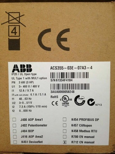 One acs355 03e - one, acs355-03e-07a3-4